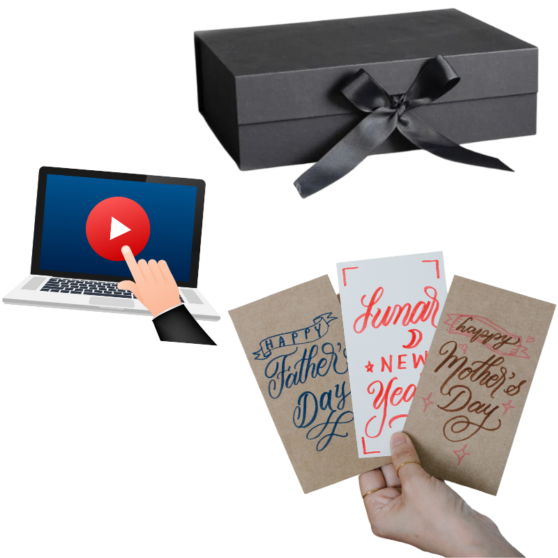 Geschenkbox mit Magnetverschluss + Grußkarte + Video Guide