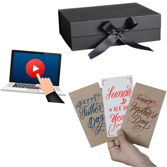 Geschenkbox mit Magnetverschluss + Grußkarte + Video Guide